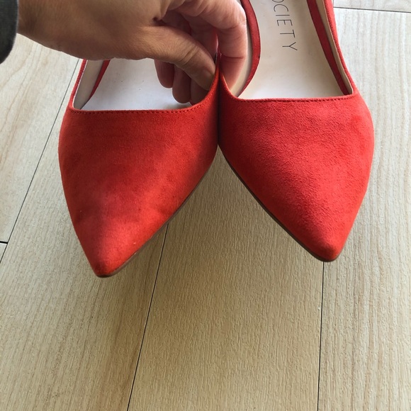 NWOB Sole Society Suede Red Andorra Block Heels - Picture 5 of 8
